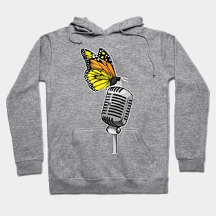 Butterfly Singer Microphone Music Hoodie